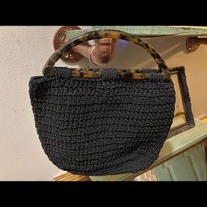 Carrie Forbes Vintage Black Crochet Handbag